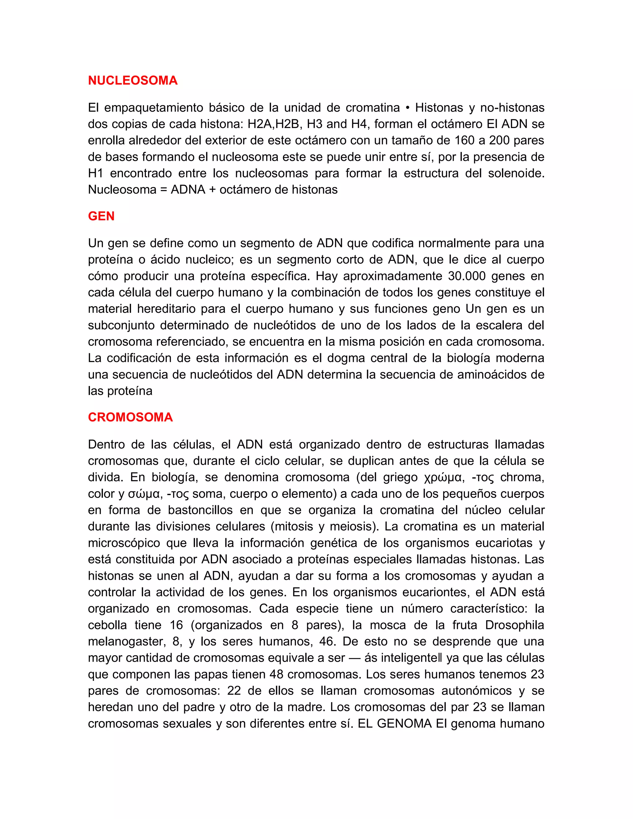 ESTRUCTURA DEL ADN Y DEL GENOMA HUMANO SANTIAGO ANDRADE | PDF