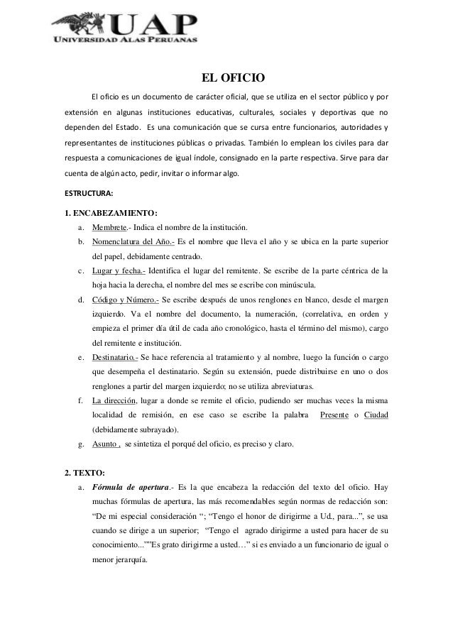 Estructura de la documentación administrativa