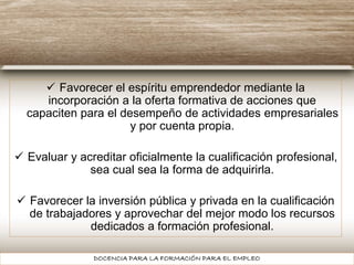 Estructura de la Formación Profesional para el Empleo | PDF
