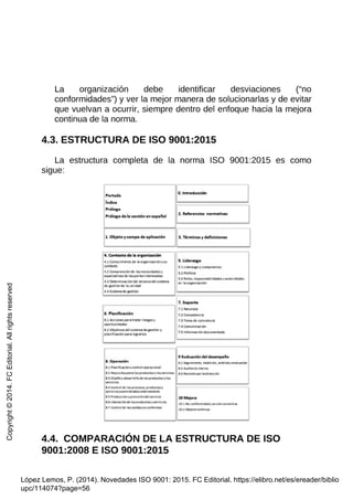 Estructura de la norma iso 9000 de 2015 | PDF