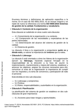 Estructura de la norma iso 9000 de 2015 | PDF