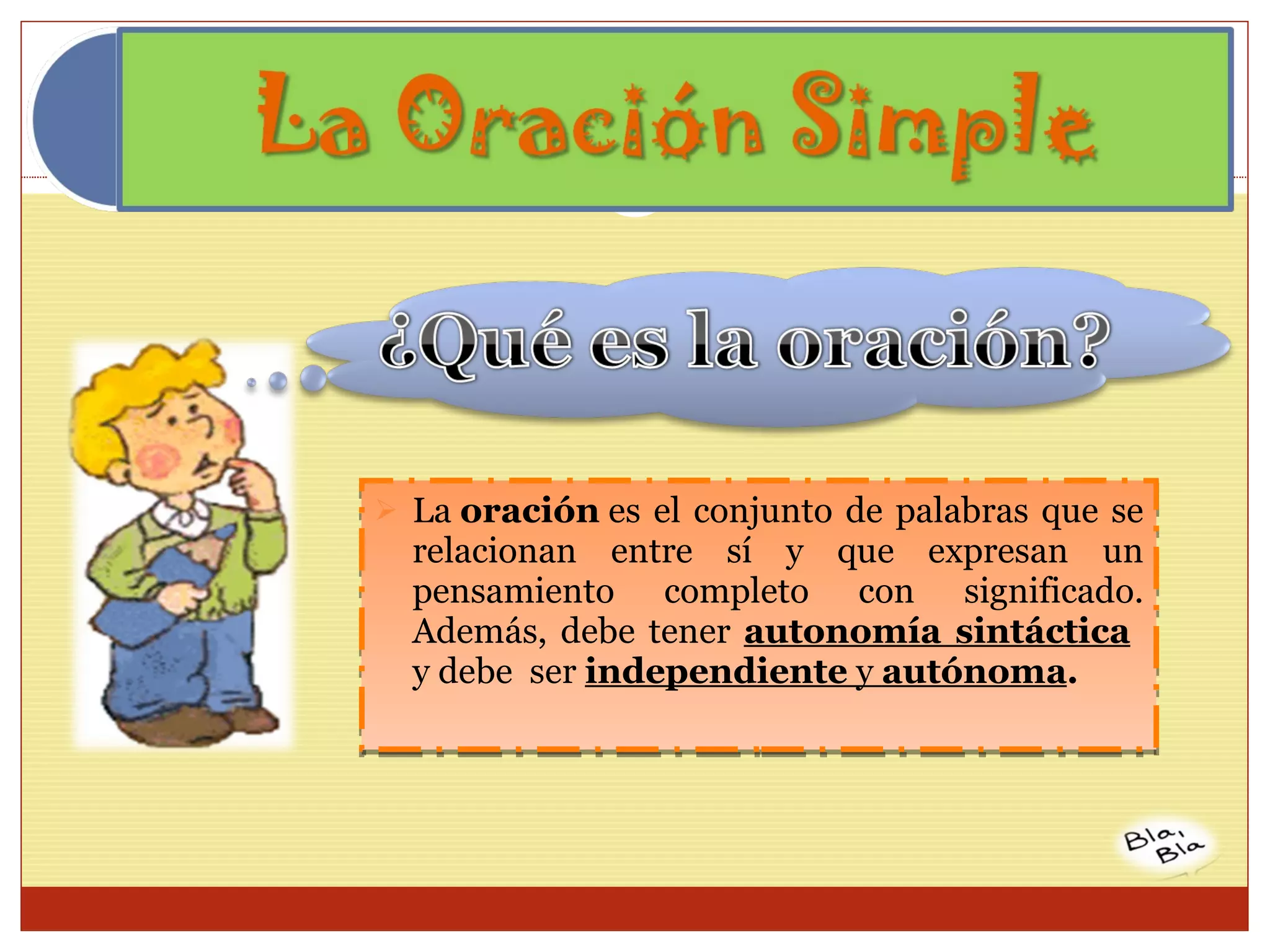 Estructura de la oración simple clase modelo (nº1) | PPT