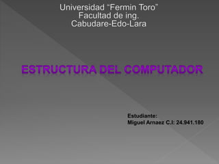 Estudiante:
Miguel Arnaez C.I: 24.941.180
 
