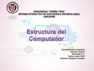 Estudiante: Lois Copeland
Sección: Saia-A
Actividad nª: 2
Fecha: Junio- 2018
Profesor: Esteban Torrealba
 