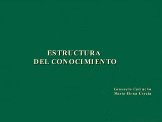 ESTRUCTURA  DEL CONOCIMIENTO Consuelo Camacho María Elena García 