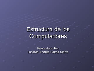 Estructura de los
 Computadores
      Presentado Por
Ricardo Andrés Palma Sierra
 