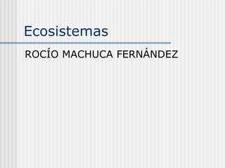 Ecosistemas
ROCÍO MACHUCA FERNÁNDEZ
 