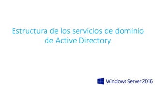 Estructura de los servicios de dominio
de Active Directory
 