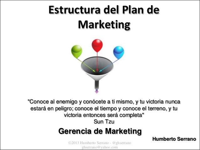 ESTRUCTURA BÁSICA DE PRESENTACIÓN UN PLAN DE ESTRATÉGICO DE MARKETING