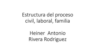 Estructura del proceso
civil, laboral, familia
Heiner Antonio
Rivera Rodriguez
 