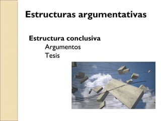 Estructuras argumentativas Estructura conclusiva Argumentos Tesis 