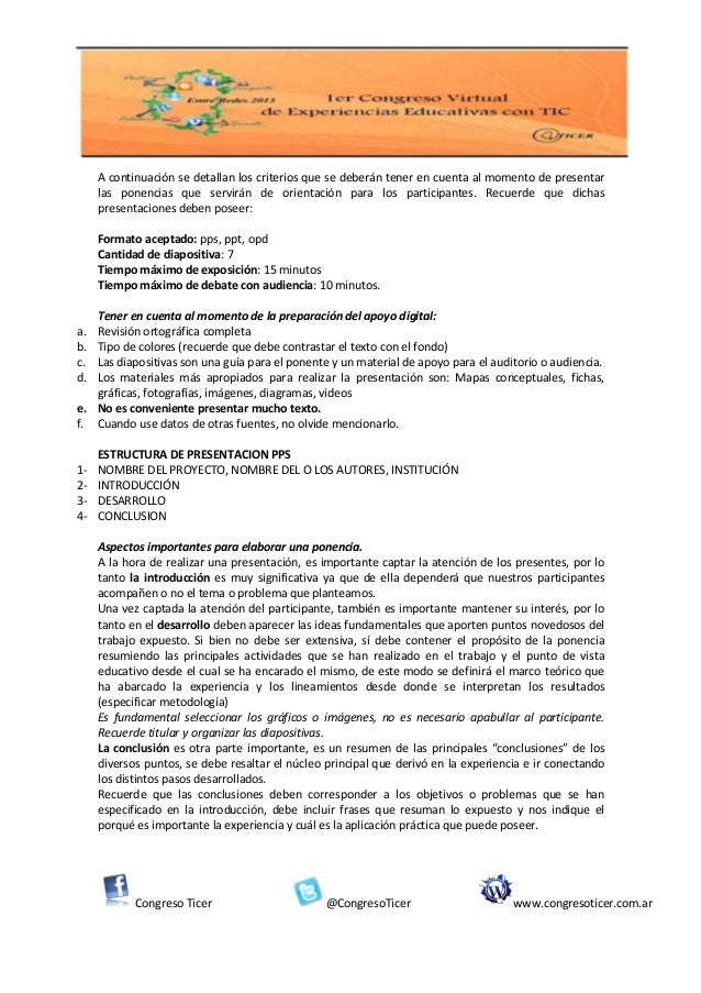 Estructura de ponencias