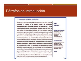Párrafos de introducción
 