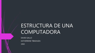 ESTRUCTURA DE UNA
COMPUTADORA
DAVID GALLO
KATHERINNE TIBADUIZA
1002
 