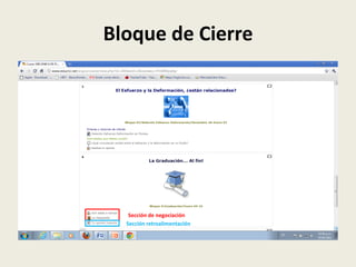 Bloque de Cierre




   Sección de negociación
  Sección retroalimentación
 