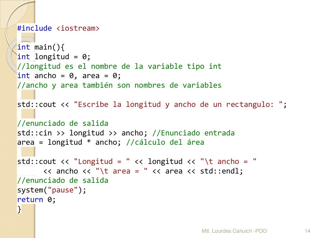 Estructura de un programa básico en c++