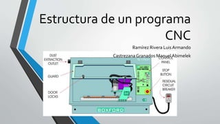 Estructura de un programa
CNC
Ramírez Rivera Luis Armando
Castrezana Granados Manuel Abimelek
 