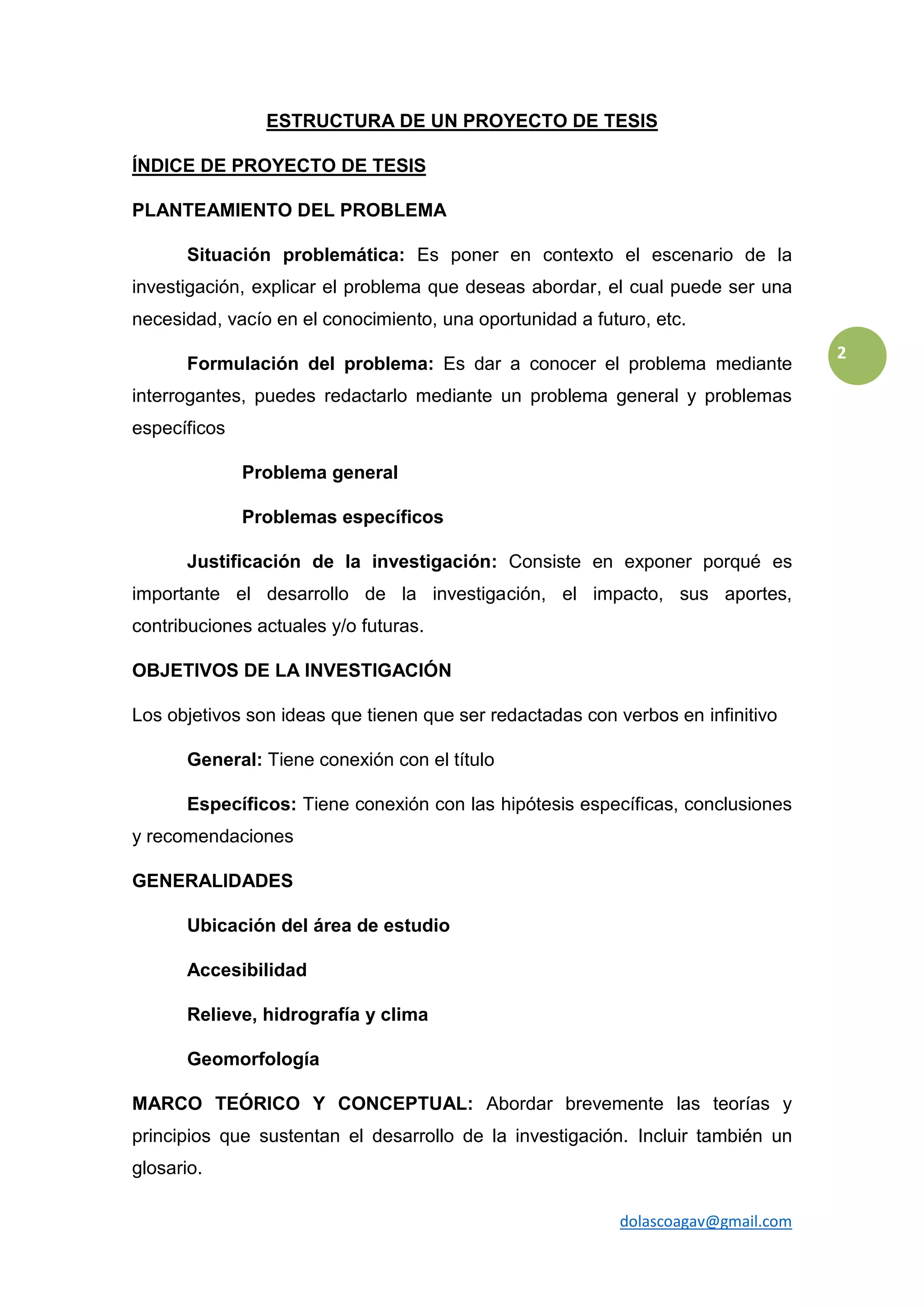 Estructura de un proyecto de tesis | PDF | Educational Assessment ...