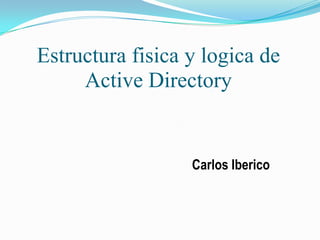Estructura fisica y logica de
Active Directory
Carlos Iberico
 