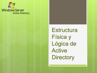 Estructura
Física y
Lógica de
Active
Directory
 