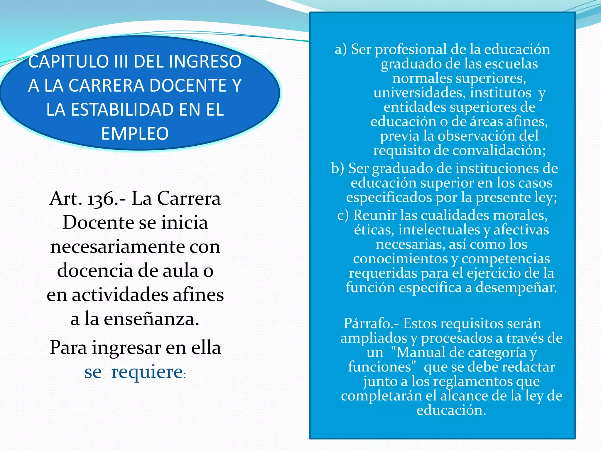 Estructura General de la Ley de Educación 66 97 República Dominicana | PPTX