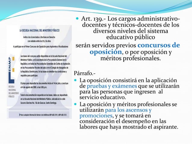 Estructura General de la Ley de Educación 66 97 República Dominicana | PPTX