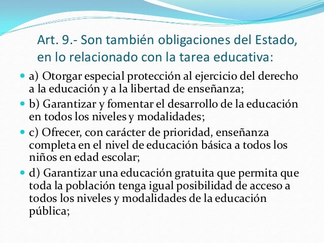 Estructura General de la Ley de Educación 66 97 República Dominicana