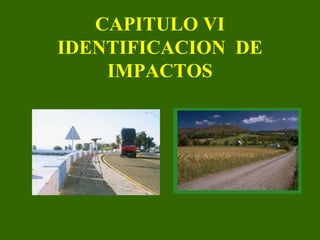 CAPITULO VI
IDENTIFICACION DE
IMPACTOS
 
