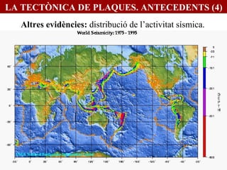 Altres evidències:  distribució de l’activitat sísmica.   LA TECTÒNICA DE PLAQUES. ANTECEDENTS (4) 