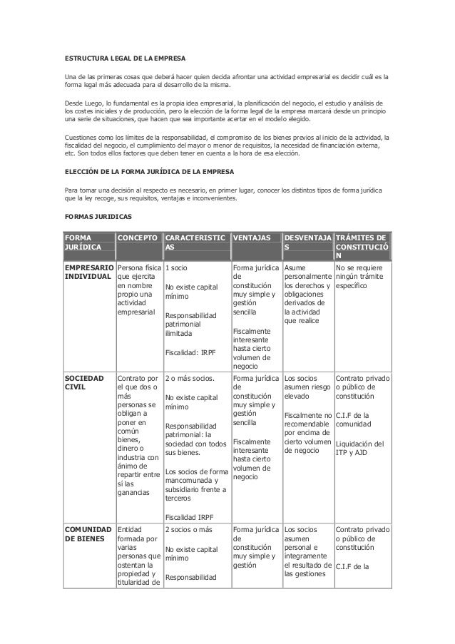 Estructura Legal De La Empresa