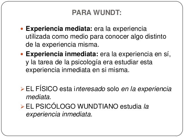 Experiencia Mediata E Imediata Wundt