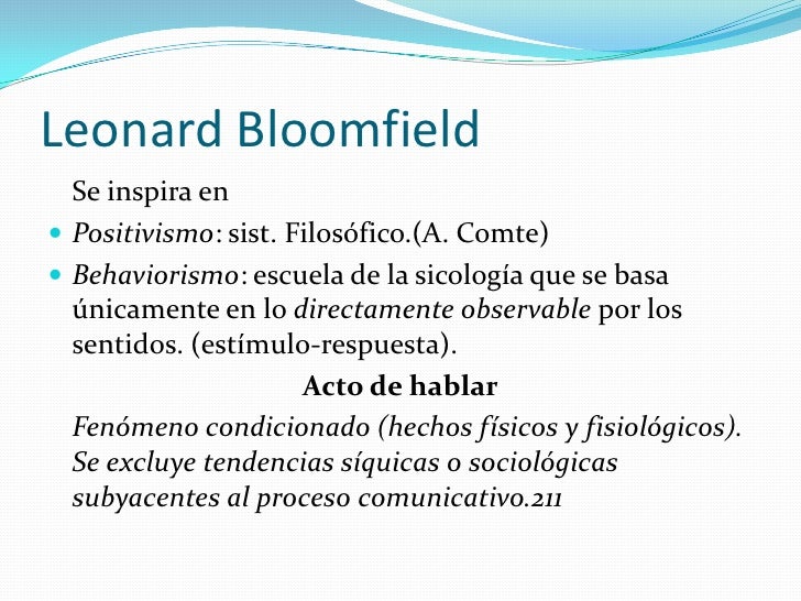 Linguistica Descriptiva Bloomfield