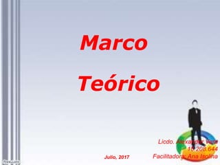 Marco
Teórico
Licdo. Alexander Vera
10.208.644
Facilitadora: Ana IsolinaJulio, 2017
 