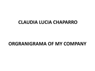 CLAUDIA LUCIA CHAPARRO

ORGRANIGRAMA OF MY COMPANY

 