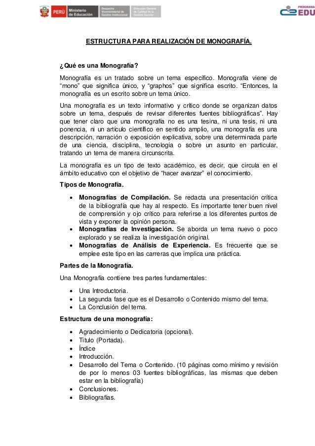 Estructura para realización de monografía (1) (2) (1) Estructura para realización de monografía (1) (2) (1)