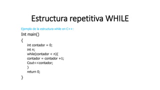 Estructura repetitiva for y while | PPTX