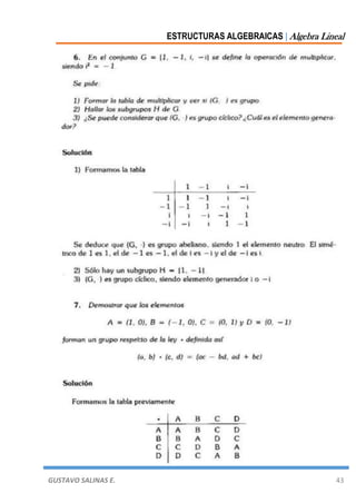 ESTRUCTURAS ALGEBRAICAS | Algebra Lineal
GUSTAVO SALINAS E. 43
 