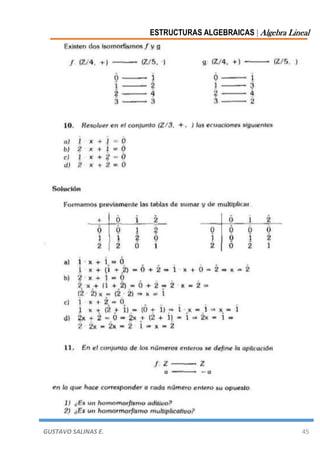 ESTRUCTURAS ALGEBRAICAS | Algebra Lineal
GUSTAVO SALINAS E. 45
 