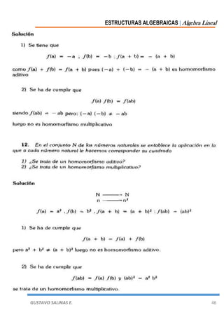 ESTRUCTURAS ALGEBRAICAS | Algebra Lineal
GUSTAVO SALINAS E. 46
 