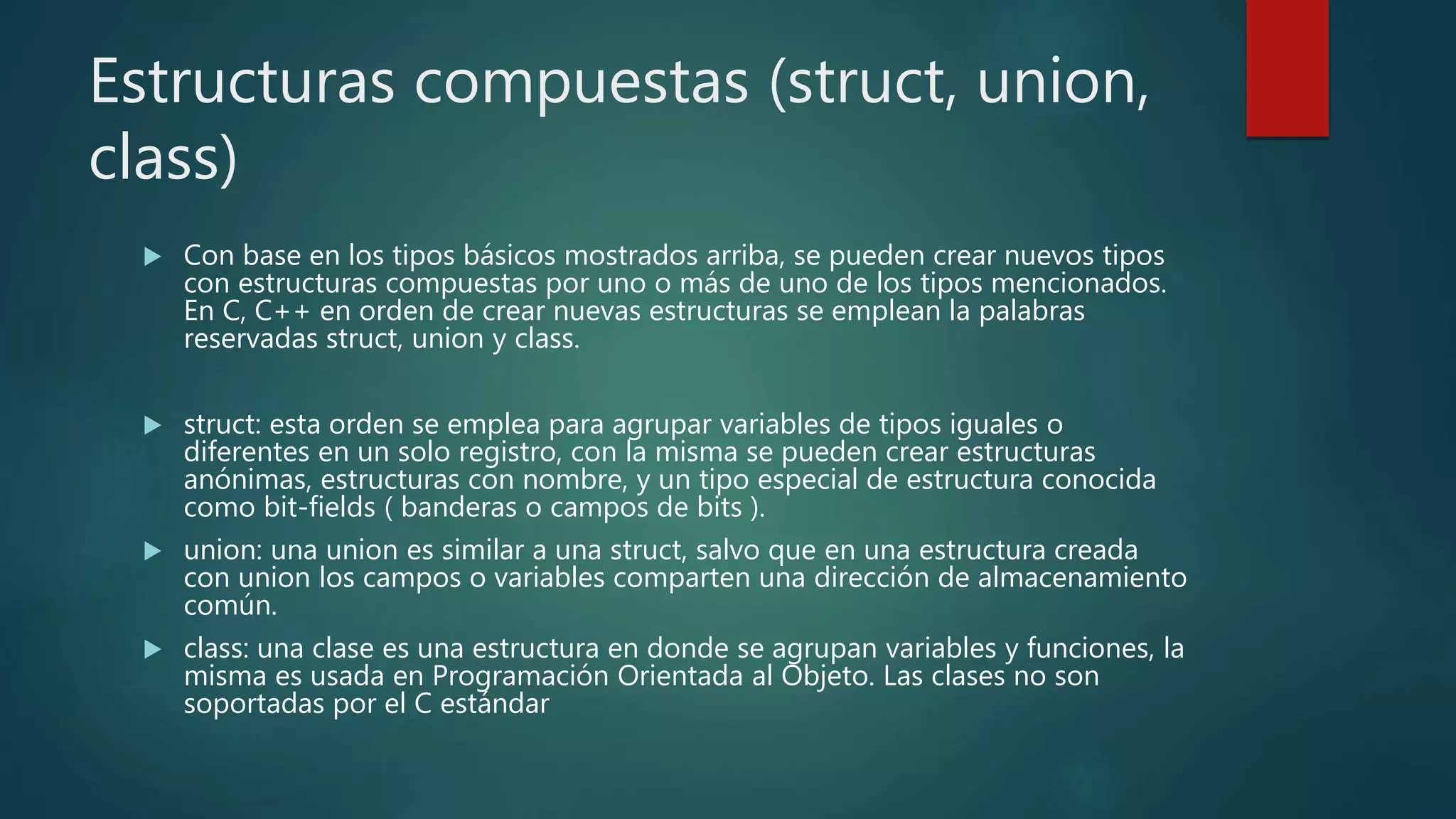 Estructuras básicas para C++ | PPT