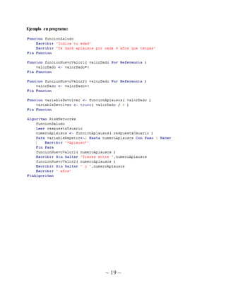 ~ 19 ~
Ejemplo en programa:
 