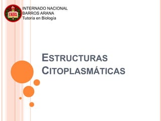 ESTRUCTURAS
CITOPLASMÁTICAS
INTERNADO NACIONAL
BARROS ARANA
Tutoría en Biología
 