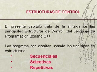 Estructuras de control | PPT