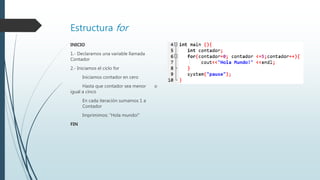 Estructuras de control c++ | PPTX