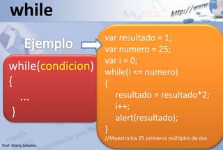 Estructuras de control en js | PPSX