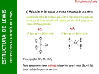 EXCEPCIONES A LA TEORÍA DE LEWIS

ESTRUCTURA DE LEWIS

 