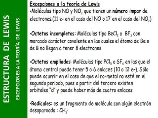 23

EXCEPCIONES A LA TEORÍA DE LEWIS

ESTRUCTURA DE LEWIS

 