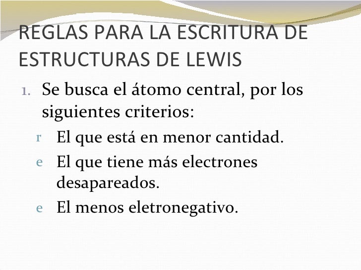Estructuras de lewis para compuestos