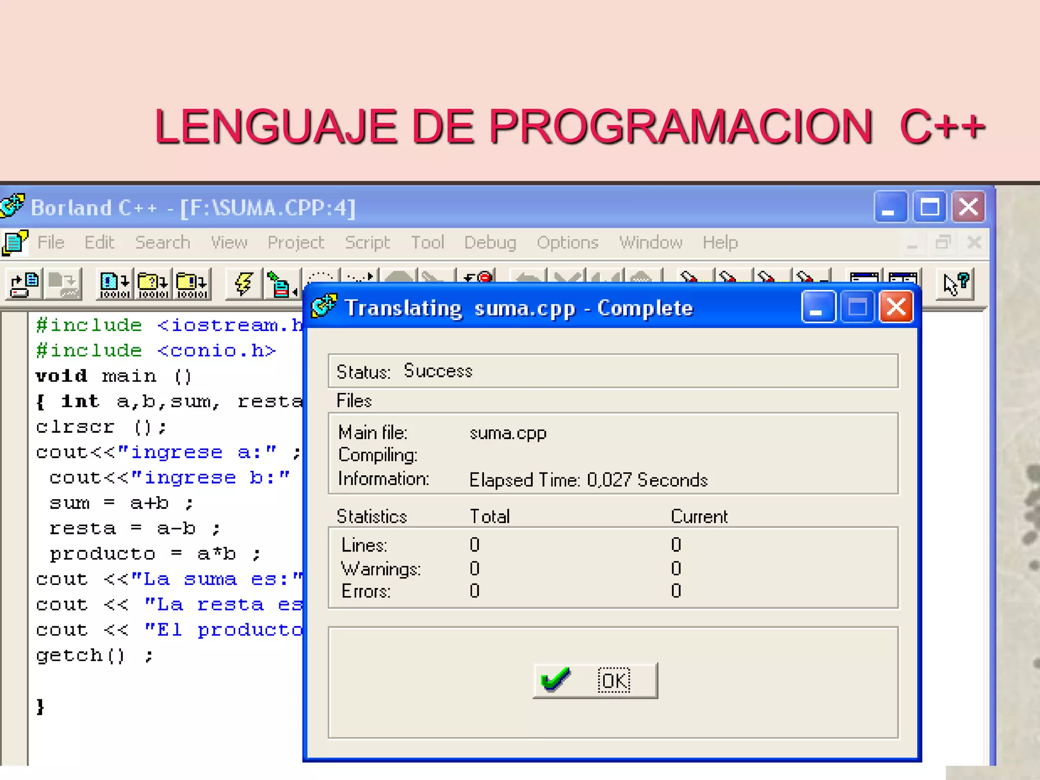 LENGUAJE DE PROGRAMACION C++
 