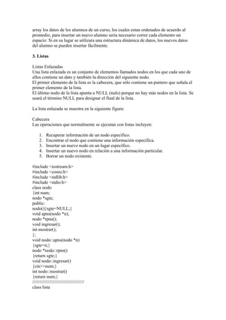 Estructuras dinámicas de datos